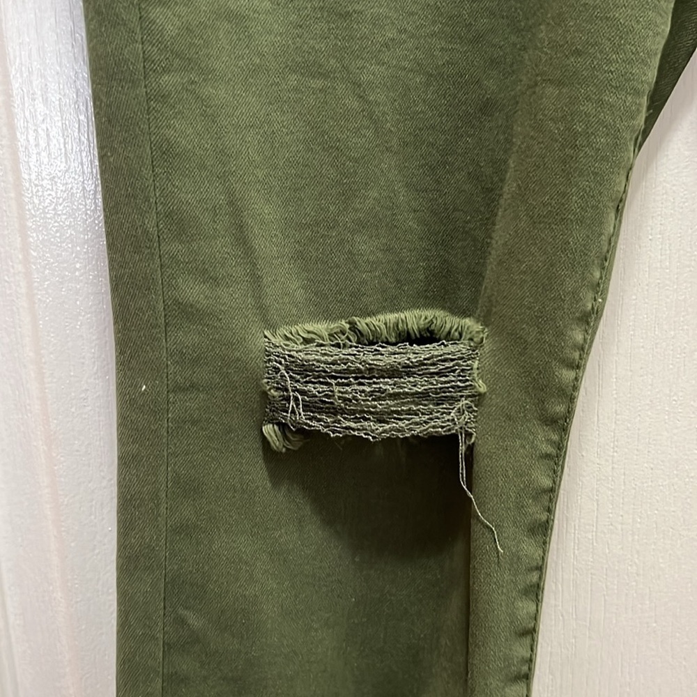 NWT Time & Tru Pants Womens Size 12 Green High Skinny High Rise Belted - Picture 2 of 6